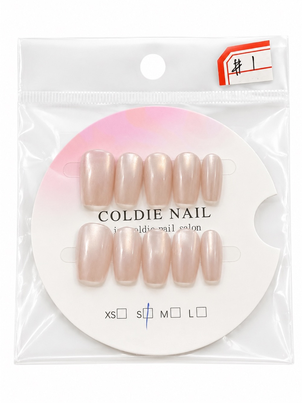 Coldie Nail Press-On Nails in Pearl Pink